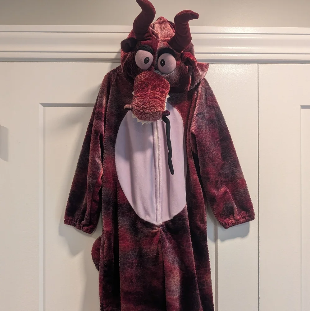 Kids Red Dragon Onesie Halloween Costume Size 4-5